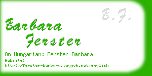 barbara ferster business card